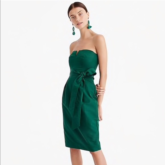 J. Crew Dresses & Skirts - Jcrew RED (not green) Tie-waist strapless dress